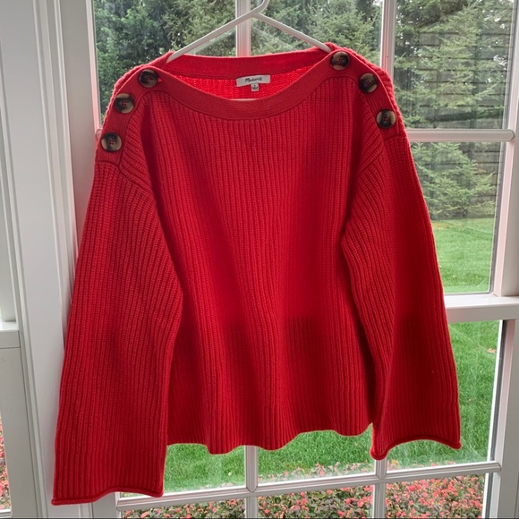 Madewell red boatneck sweater - Picture 7 of 7